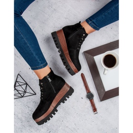 Kylie Suede Wedge Støvler sort 1