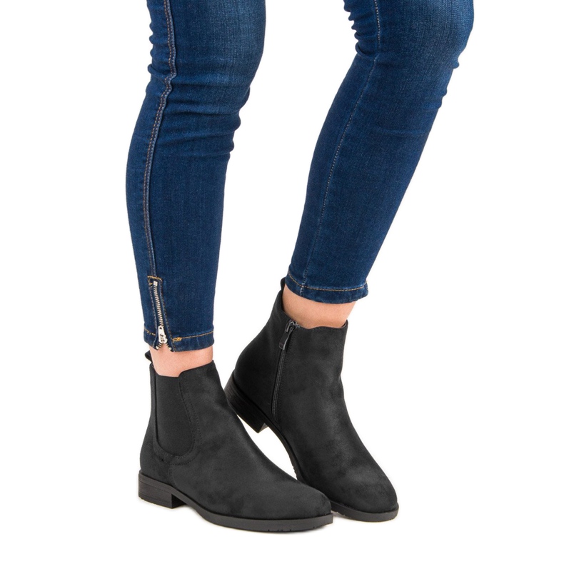 Suede Chelsea støvler sort 2