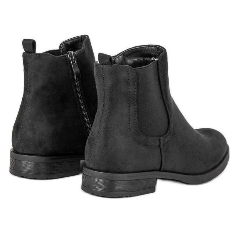 Suede Chelsea støvler sort 1