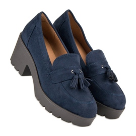 Ch. Creation Stilfulde mocassin sko blå 1