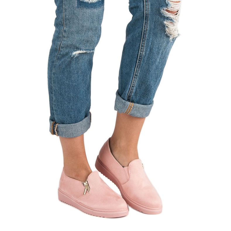 Pink Suede Slipons lyserød 1