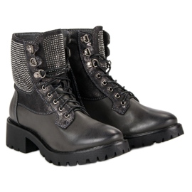Ideal Shoes Snørede arbejdere på platformen grøn 1