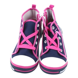 American Club Amerikanske TEN13 marineblå sneakers med lynlås lyserød 4