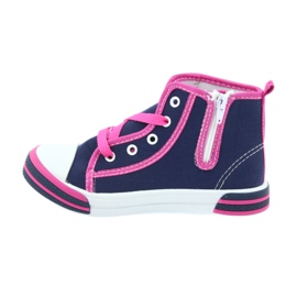 American Club Amerikanske TEN13 marineblå sneakers med lynlås lyserød 2