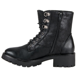 Ideal Shoes Snørede arbejdere på platformen sort 1