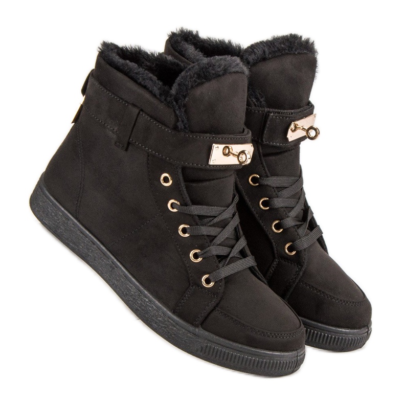 Suede High Sneakers sort 1