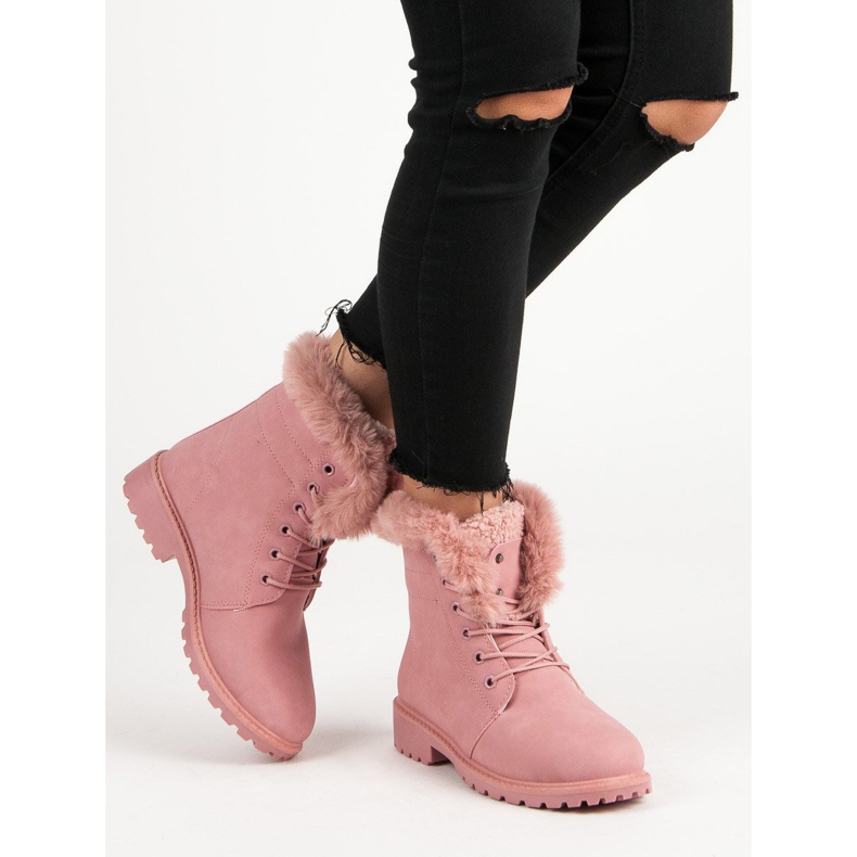Lyserøde fældere med pels 1