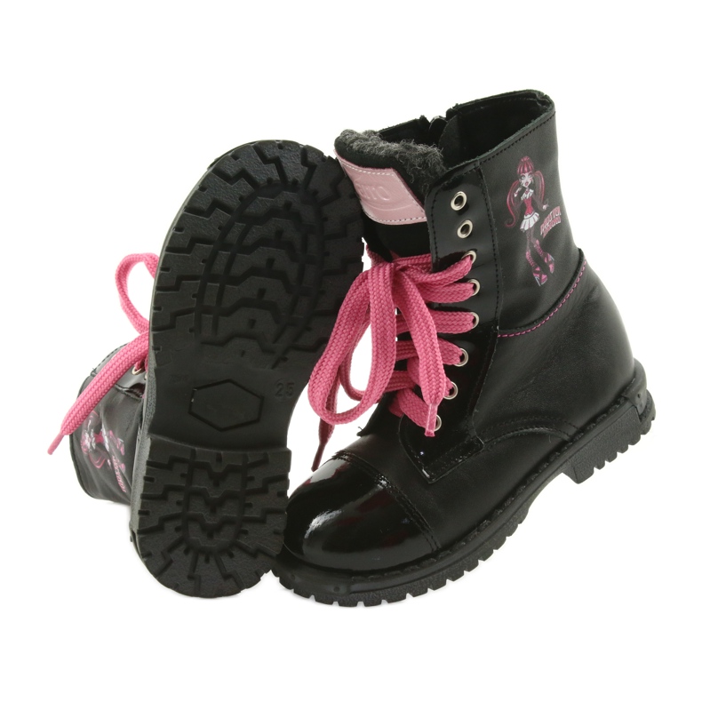 Ren But Støvler, børnesko Zarro 38/01 sort lyserød 4
