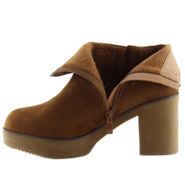 Støvler på stabil hælkamel YL96009 Camel brun 1