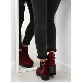 Jodhpur støvler med studs maroon Z175 Burgundy rød 1