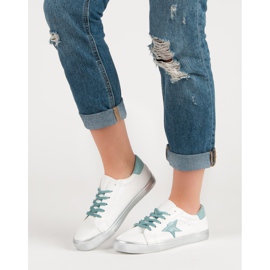 Stilfulde lave sneakers hvid blå 2