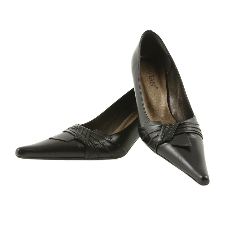 Læder pumps sort 2