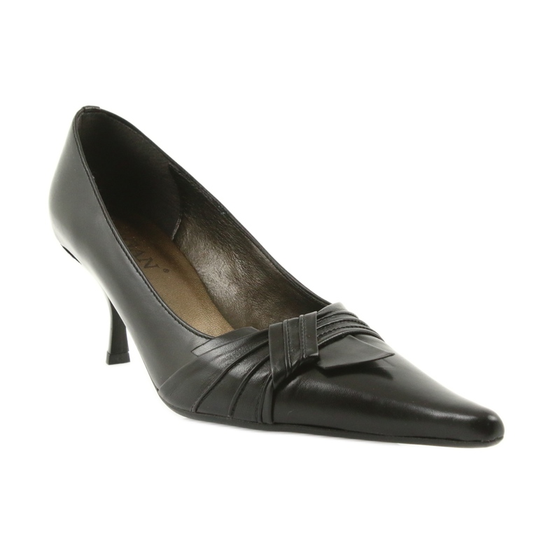 Læder pumps sort 1