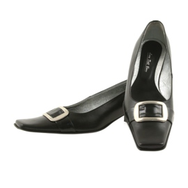 Læder pumps sort 2