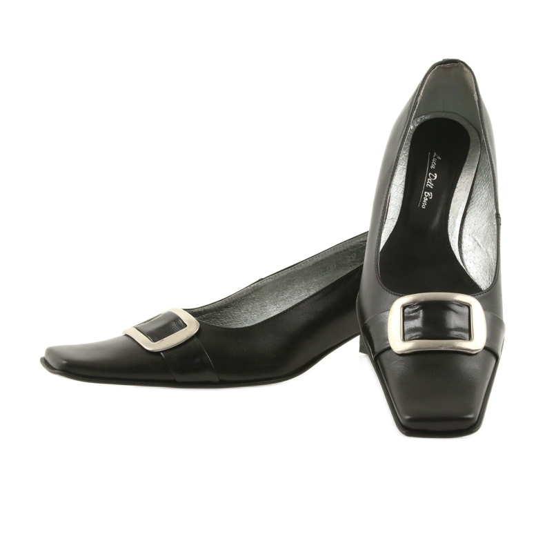 Læder pumps sort 2