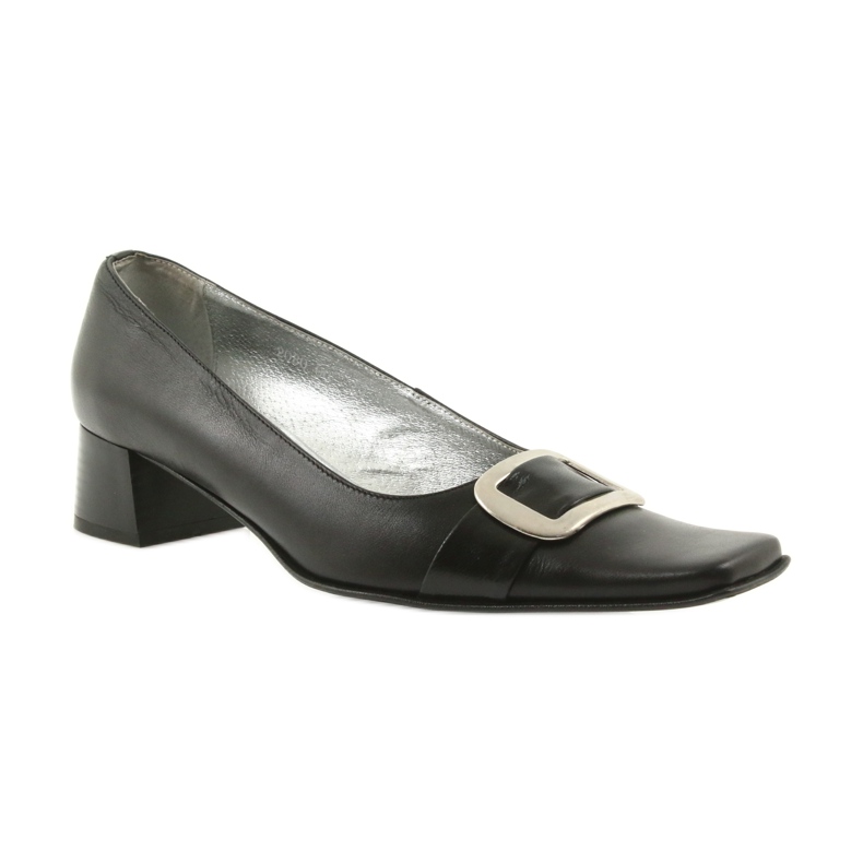 Læder pumps sort 1