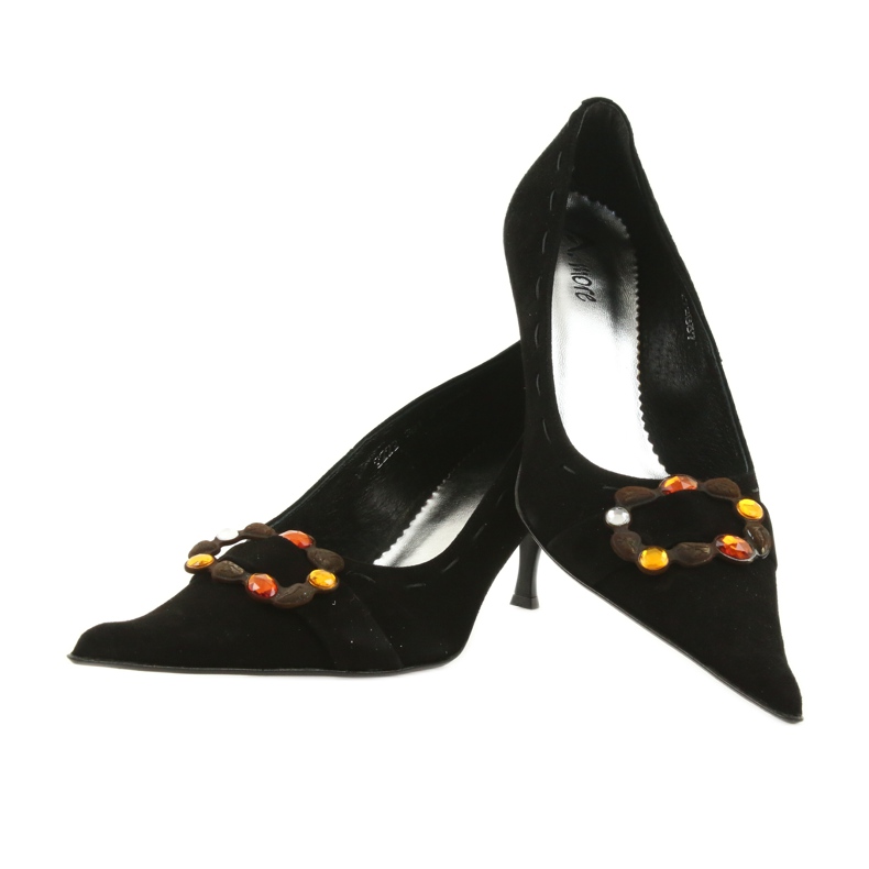 Læder pumps sort 2
