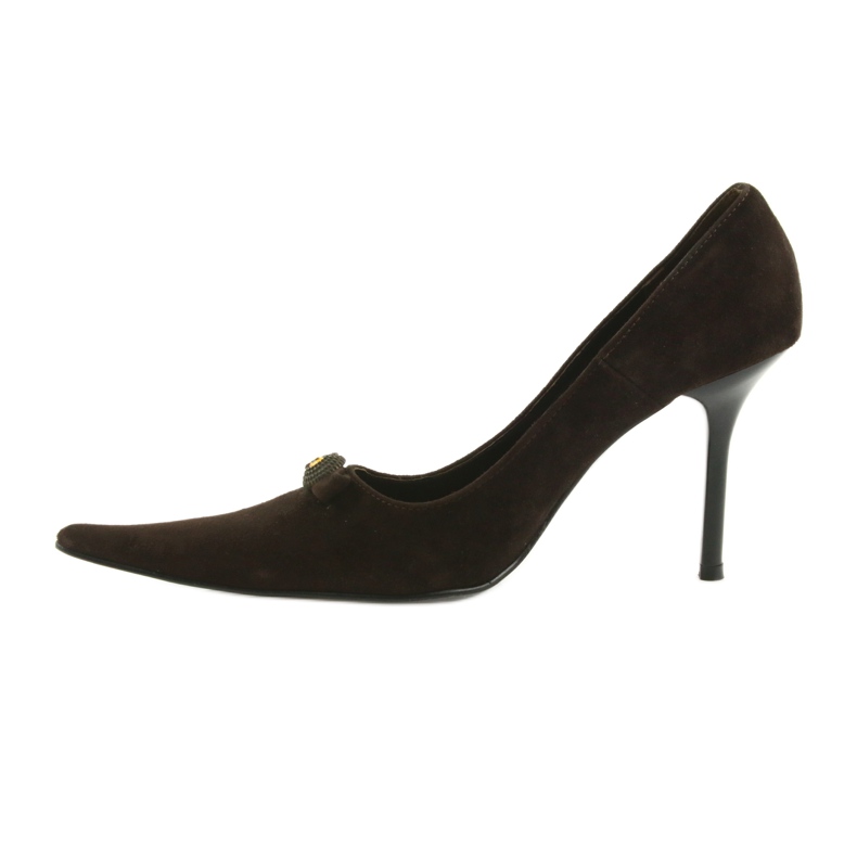 Læder pumps brun 2