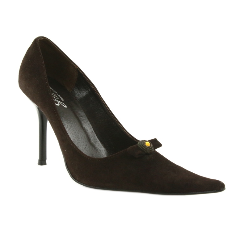 Læder pumps brun 1
