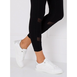 Hvide sneakers med en stjerne A6213 HVID / SØLV 1