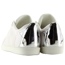 Hvide sneakers med en stjerne A6213 HVID / SØLV 2