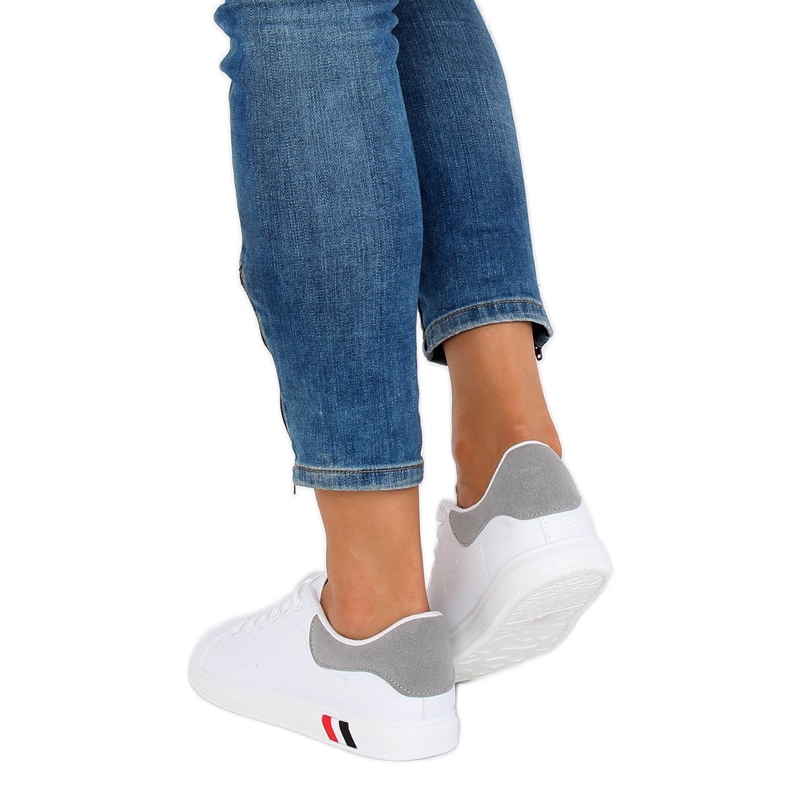 Hvide og grå sneakers til kvinder BL147P Grå 1