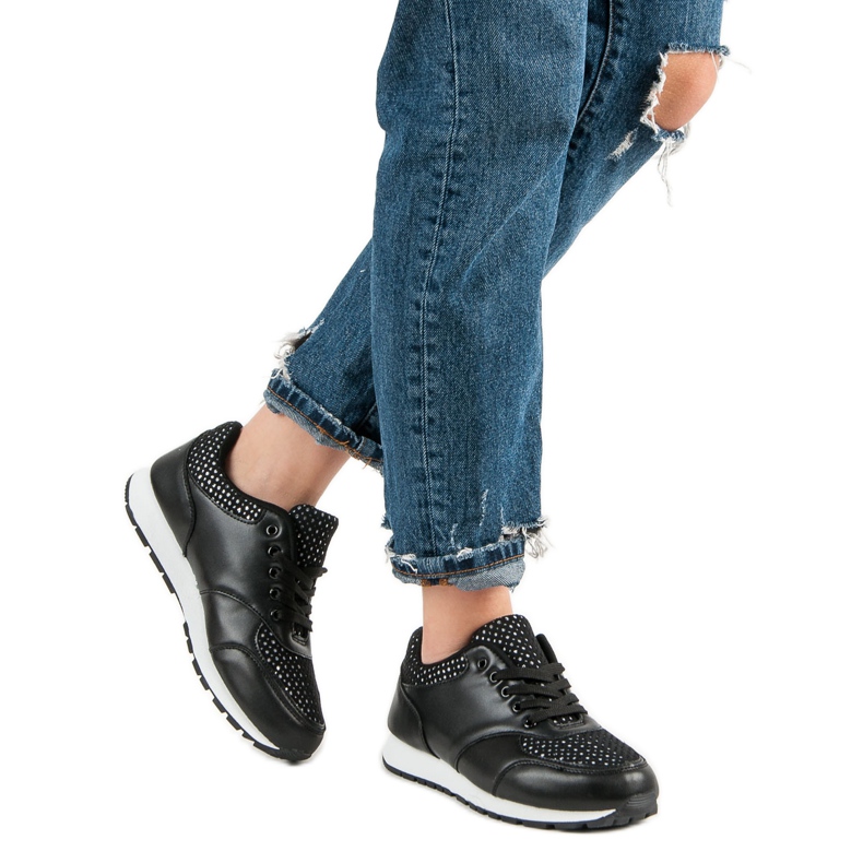 Sportssko med mesh sort 1