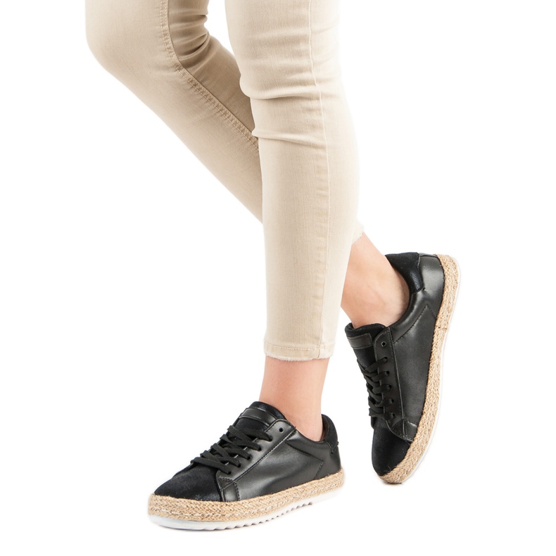 Bundet Espadrilles sort 2