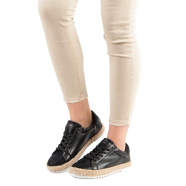 Bundet Espadrilles sort 1