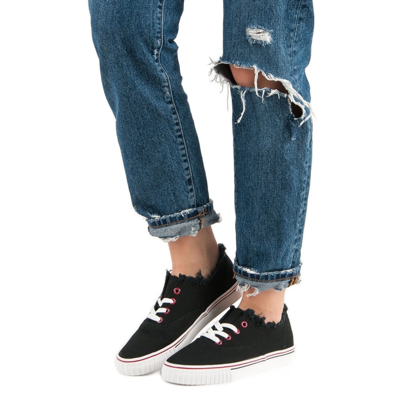 Sorte tekstilsneakers 1