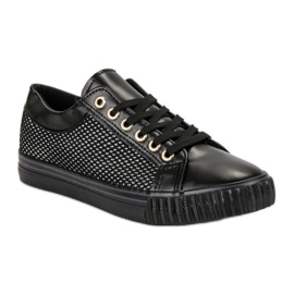 Lav sneakers med mesh sort 1