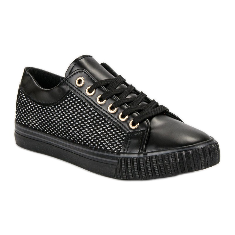 Lav sneakers med mesh sort 1