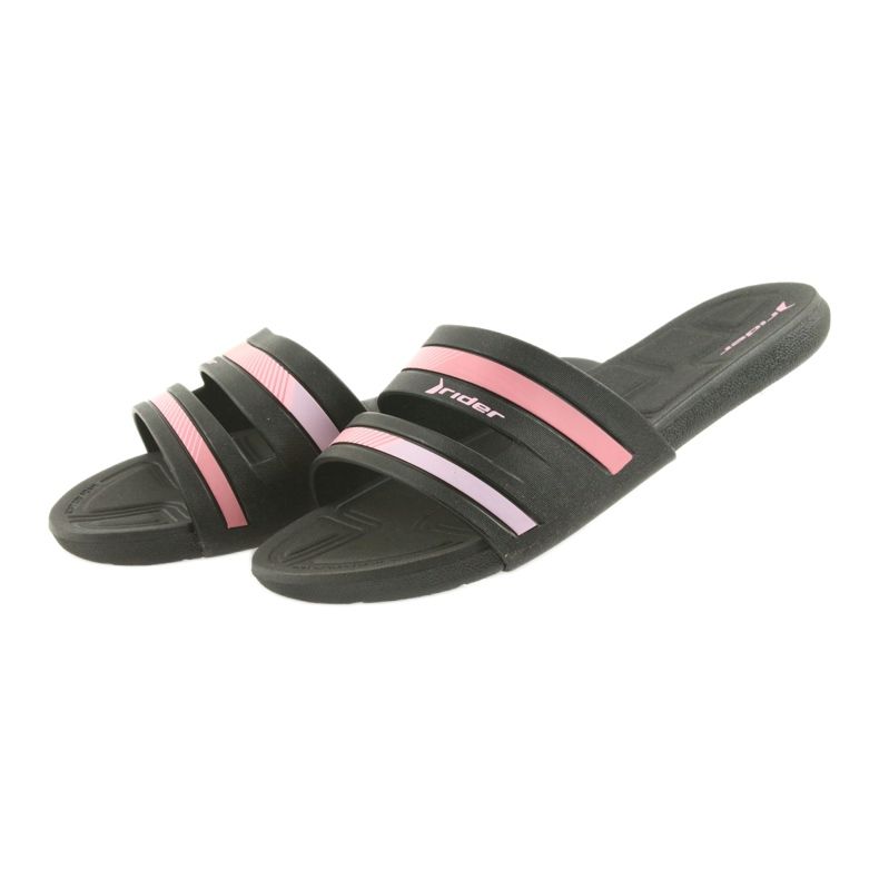 Sort dame pool tøfler Rider 82504 lyserød 3