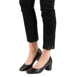 Ideal Shoes Klassiske sorte pumper 1