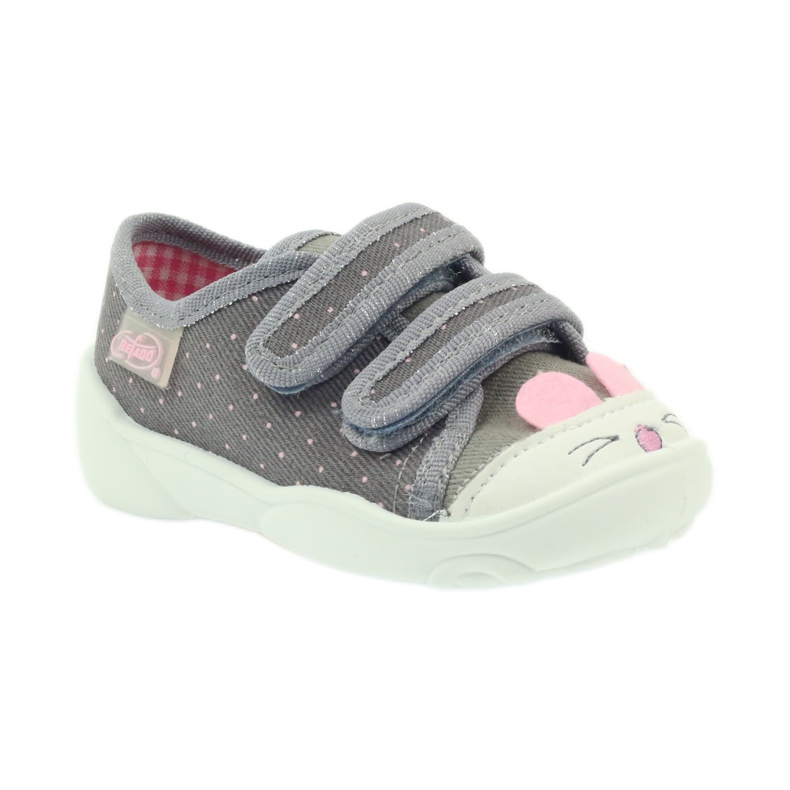 Befado børnesko 907P101 grå lyserød 1