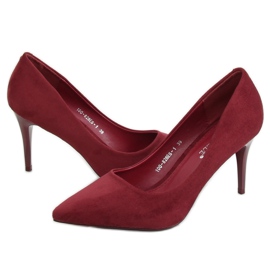 Maroon ruskind stiletter 100-828ES-1 Vin flerfarvet rød 2