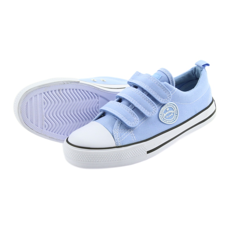 Sneakers American Club blå LH49 velcro hvid 4