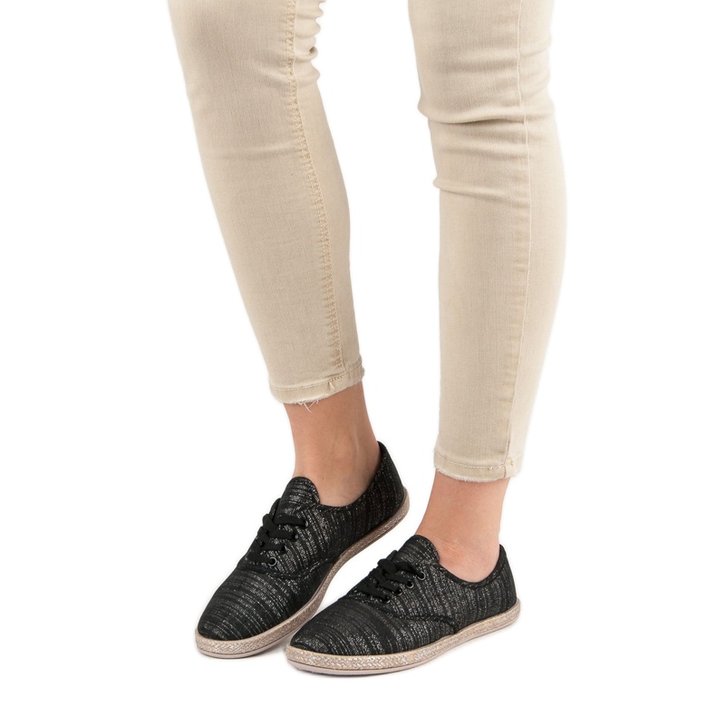 Sweet Shoes Snøre Espadrilles sort 2