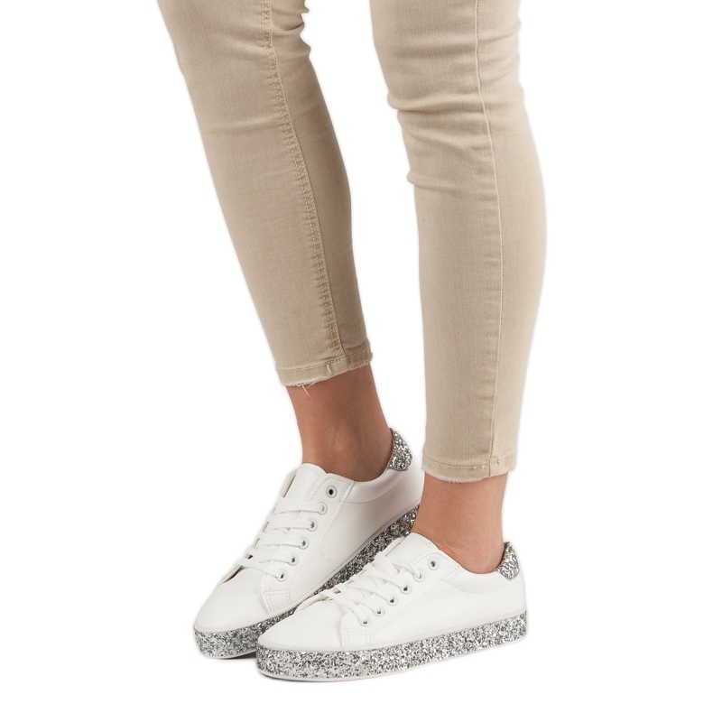 Sneakers med glittersål hvid 1