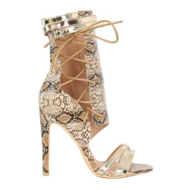 Snake skin beige JR-041 Nøgne støvler brun flerfarvet 2