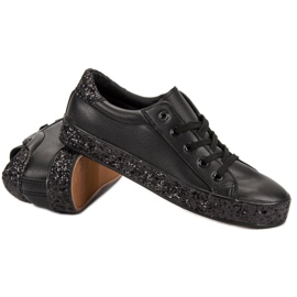Sneakers med glittersål sort 1