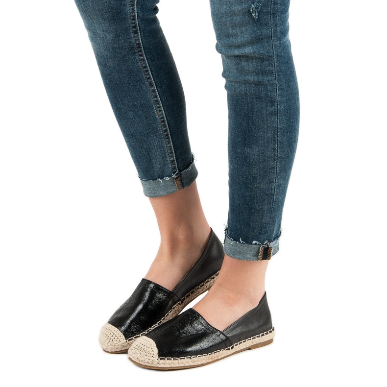 Queentina Sort Espadrilles 1
