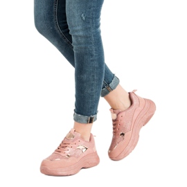 Lyserøde sneakers på platformen 2