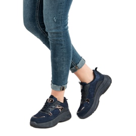 Marineblå sneakers på platformen 2