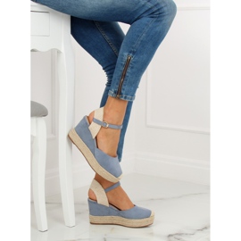 Blå Espadriller på kiler T331P Blå 1