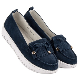 Filippo Moderigtige læder loafers blå marine blå 6