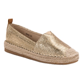Small Swan Skinnende Espadrilles gul 1