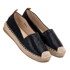 Small Swan Skinnende Espadrilles sort 1