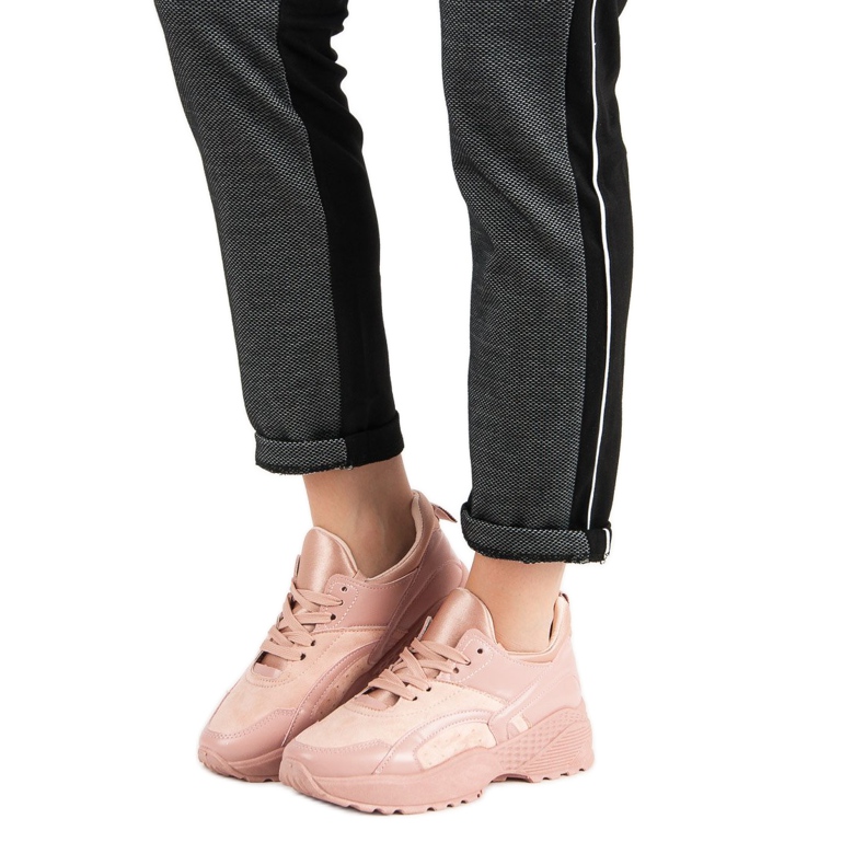 Small Swan Lyserøde sneakers på platformen 1
