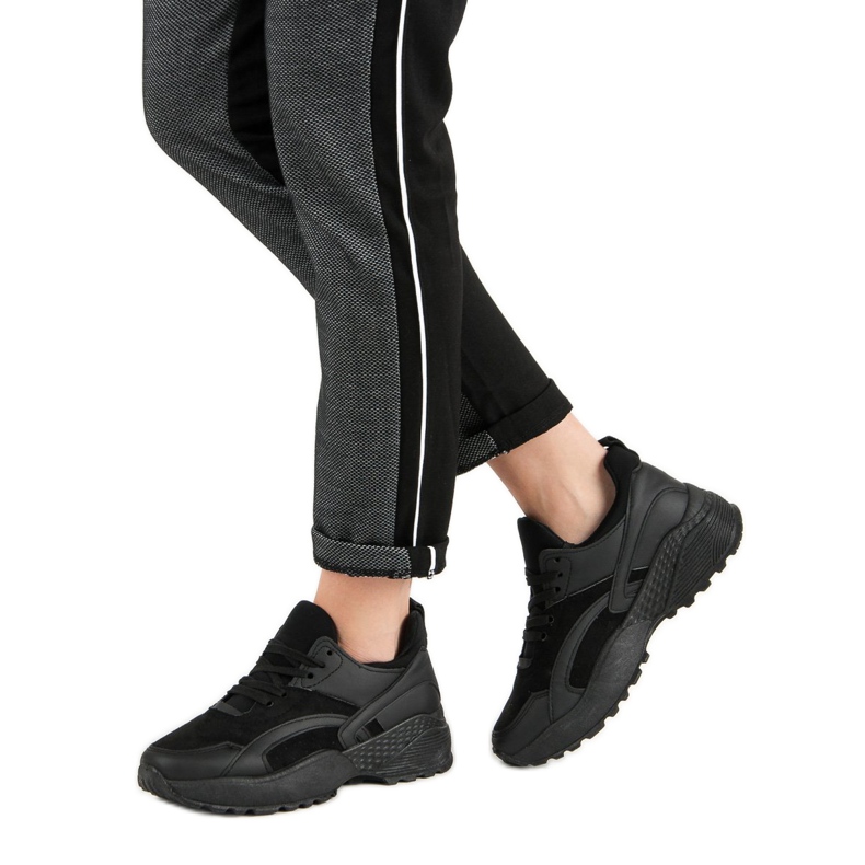 Small Swan Sorte sneakers på platformen 1